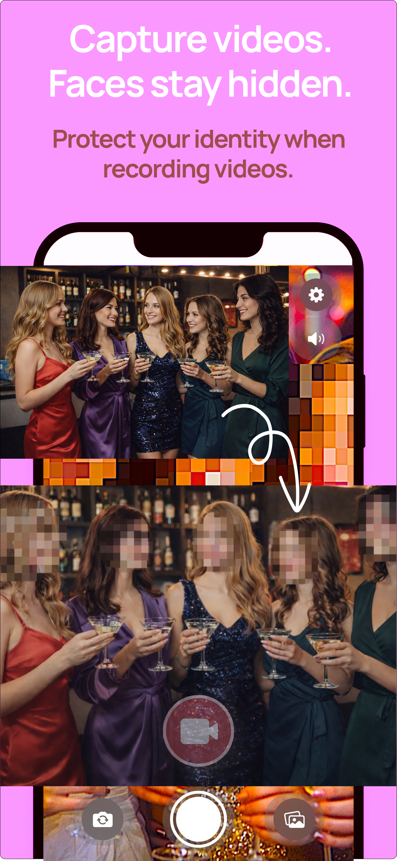 Private BlurCam screenshot showing Voice Protection